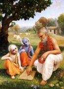 Guru Sandipani with Krishna and Balaram