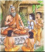 Guru Vashishtha teaching Rama and his brothers