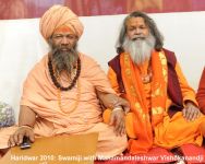 Swamiji with MM Vishokanandji during Kumbha Mela in Haridwar 2010